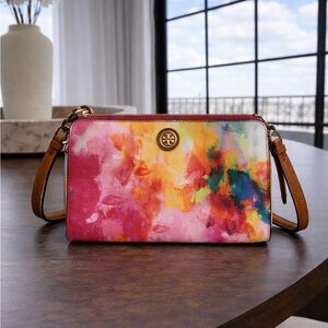 Colorful Watercolor Tory Burch Crossbody Bag